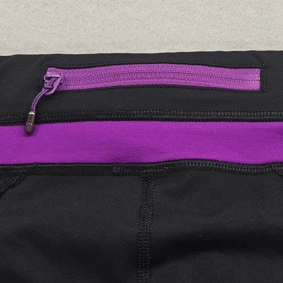 Lululemon Leggings Womens Size 6 Black Purple Run Inspire Crop II - Picture 5 of 11